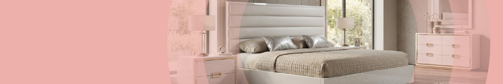 Modern luxury bedroom set with elegant design and calm tones